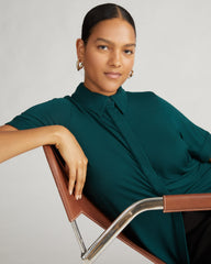 Chelsea Liquid Jersey Short Sleeve Shirt - Forest Green