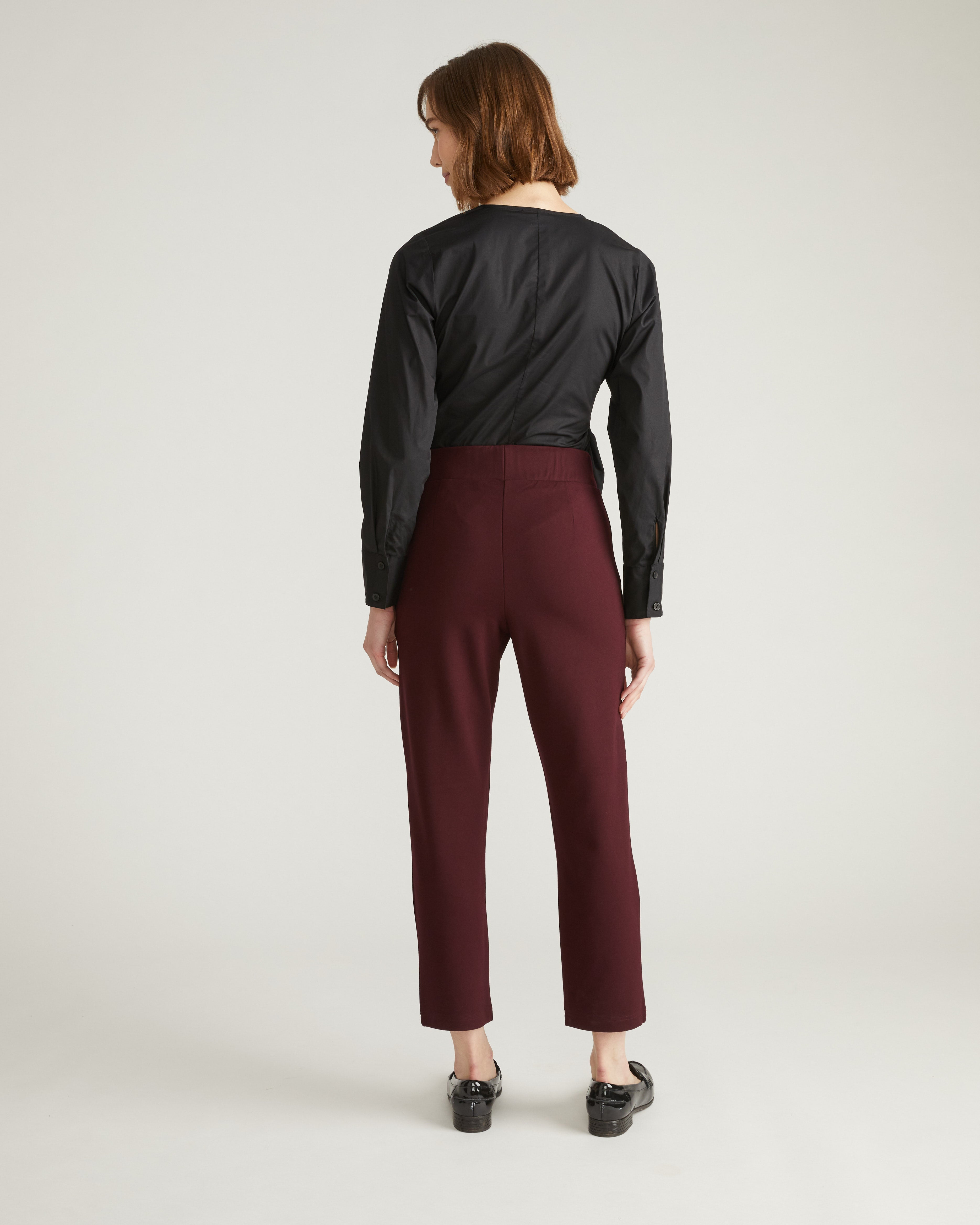 Smart Signature Ponte Pants - Black Cherry