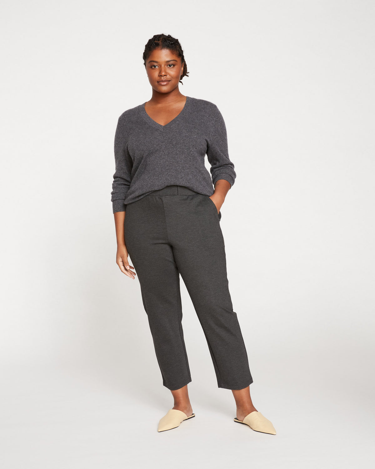 Smart Signature Ponte Pants - Charcoal