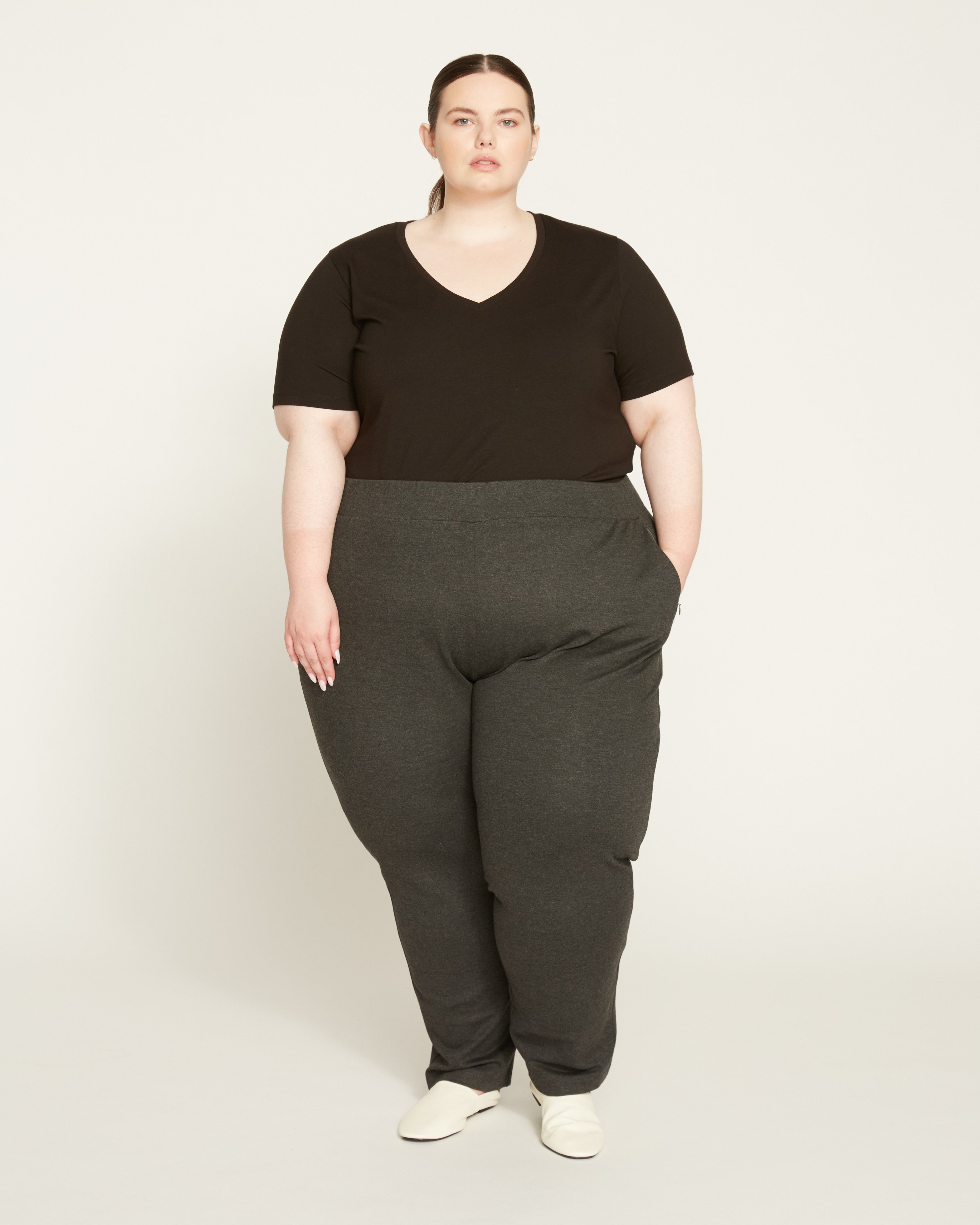 Smart Signature Ponte Pants - Charcoal