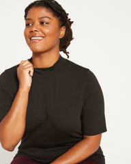 Modern Mock Neck Tee - Black