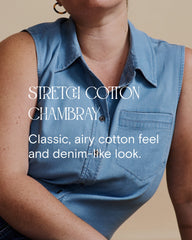 Minimalist Stretch Cotton Chambray Shirt - Heritage Blue
