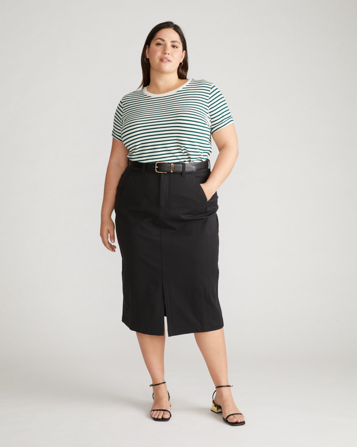 Tee Rex - Bone/Botanic Stripe