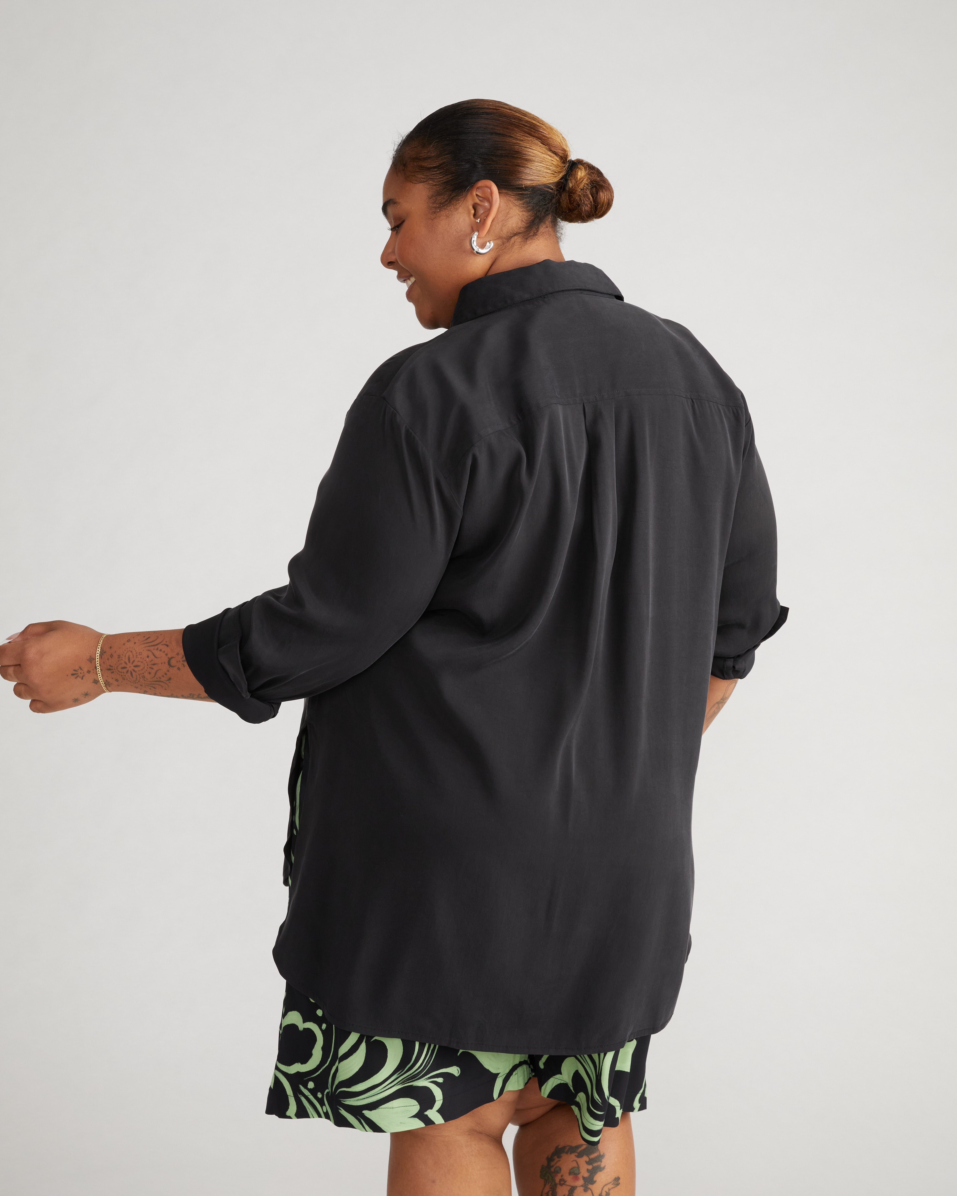 Cooling Stretch Cupro Artist Shirt - Black