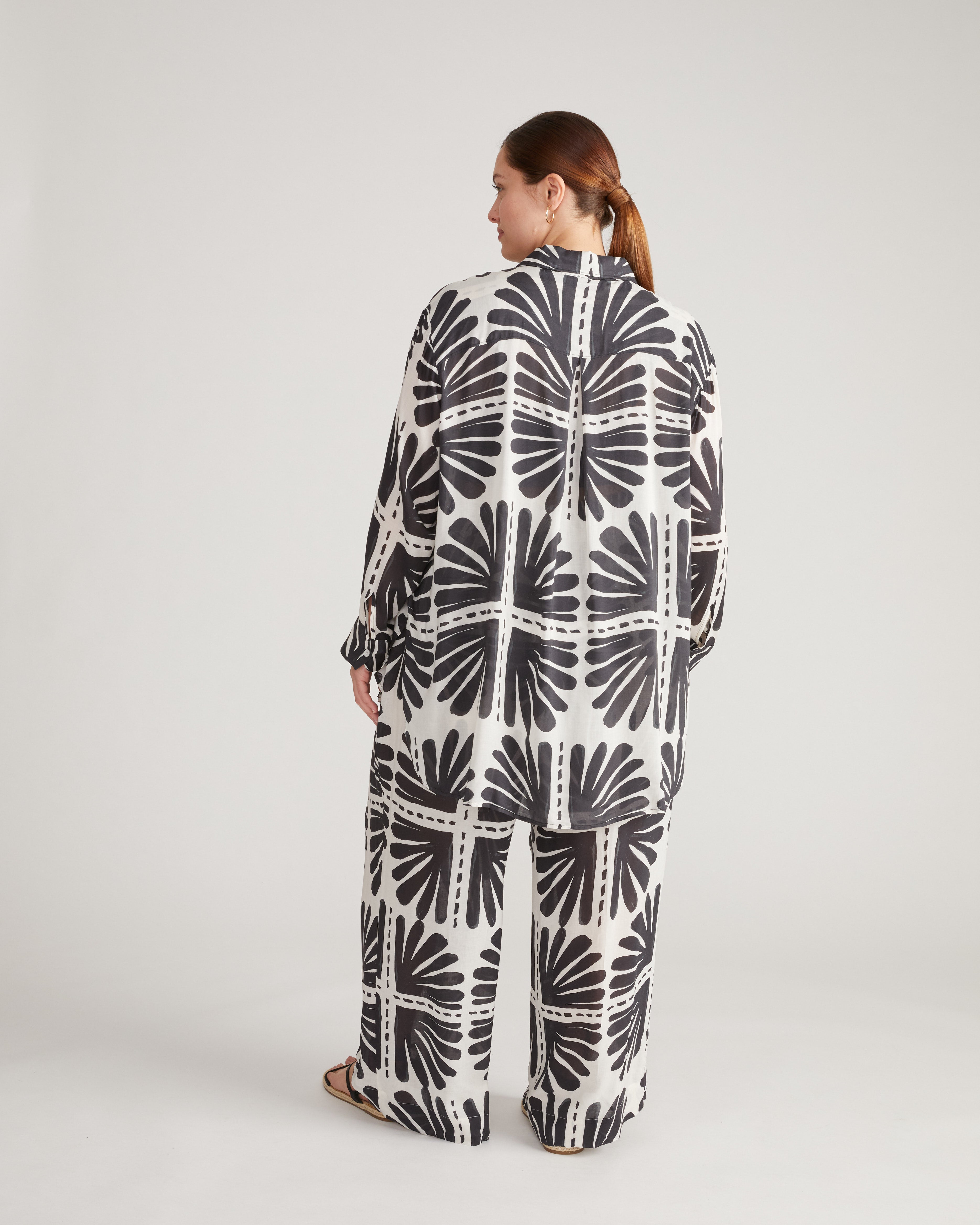 Toni Hi Low Tunic - Ink Bloom Print