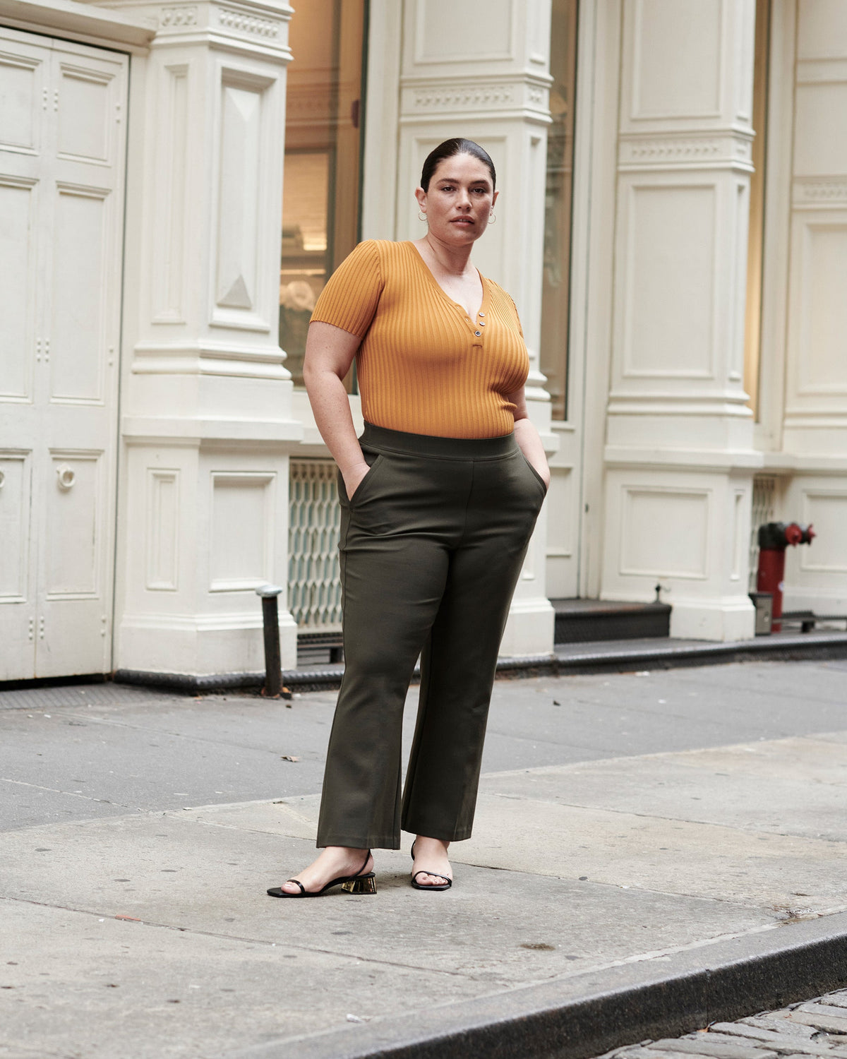 Prestige Ponte Flared Pants - Nori