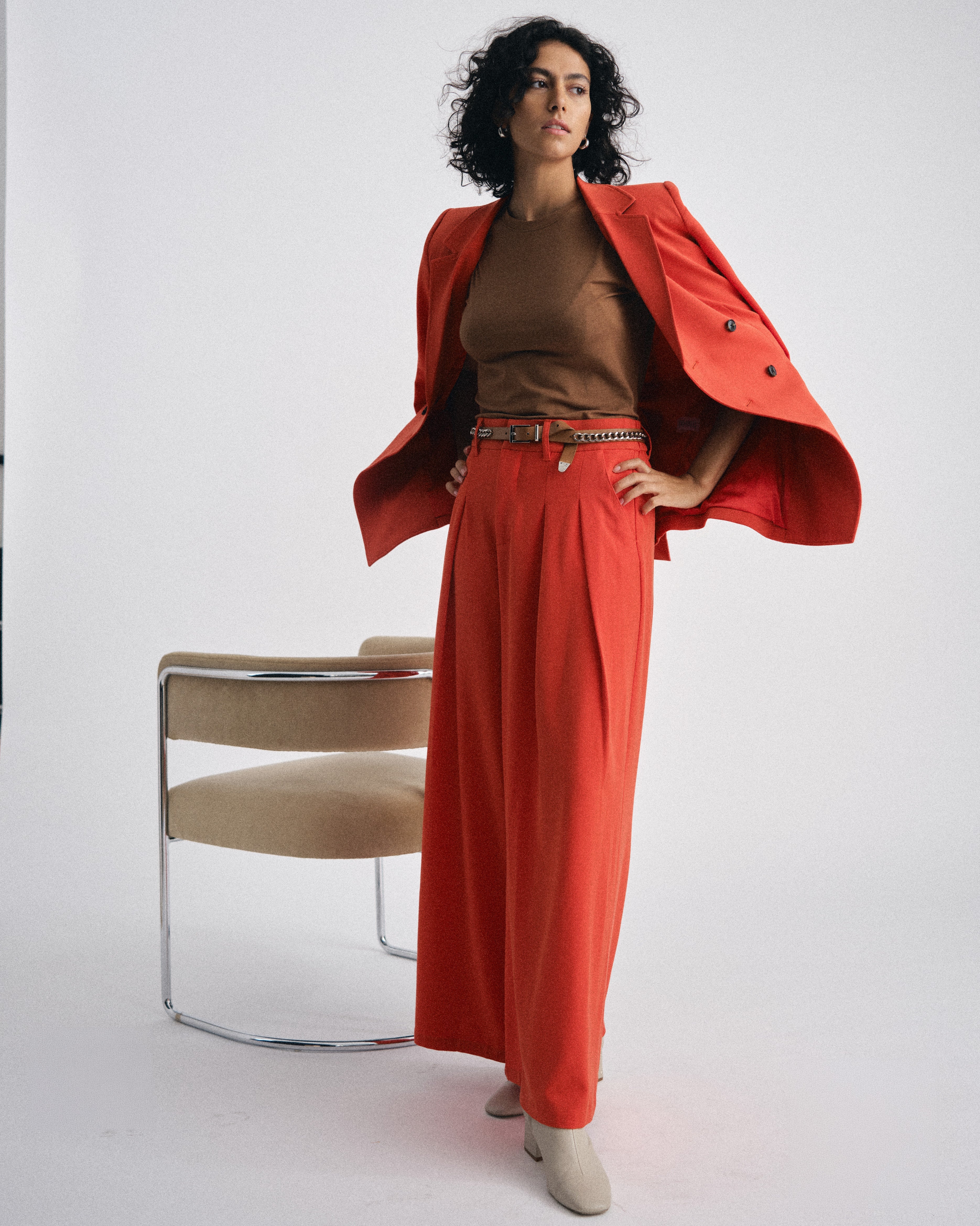 All Day Warren Double Breasted Blazer - Poppy