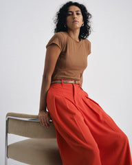 Ashley Cap Sleeve Tee - Classic Camel