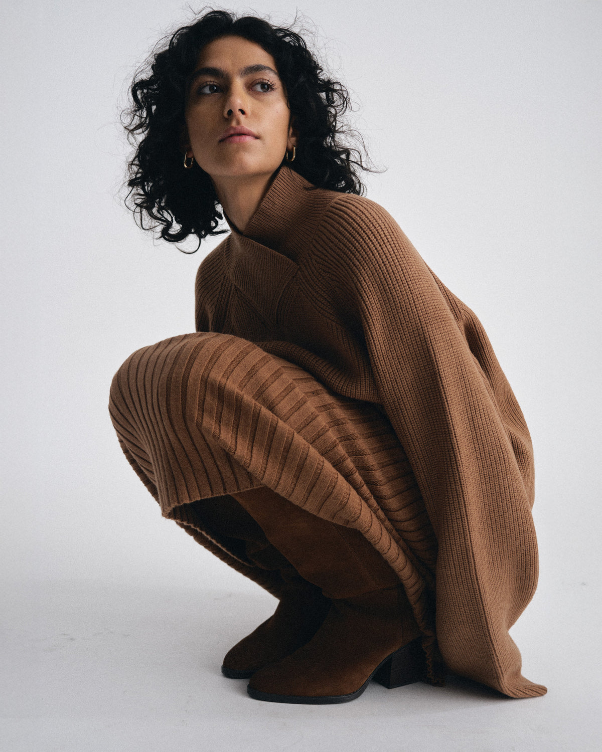 Arly Wrap Neck Sweater - Classic Camel