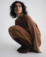 Arly Wrap Neck Sweater - Classic Camel