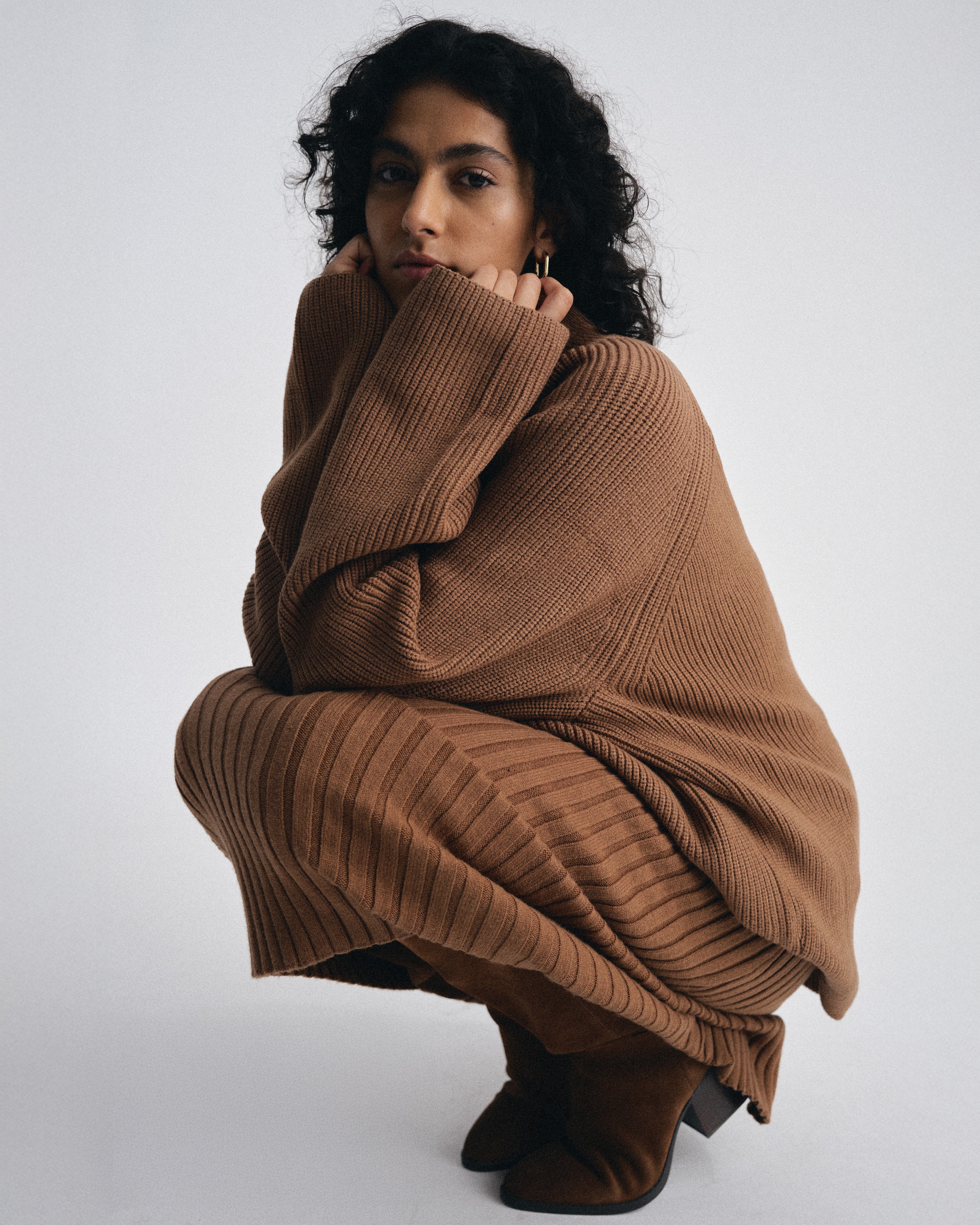 Arly Wrap Neck Sweater - Classic Camel