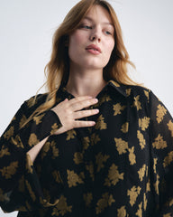 Evie Chiffon Blouse - Gold Heirloom Print