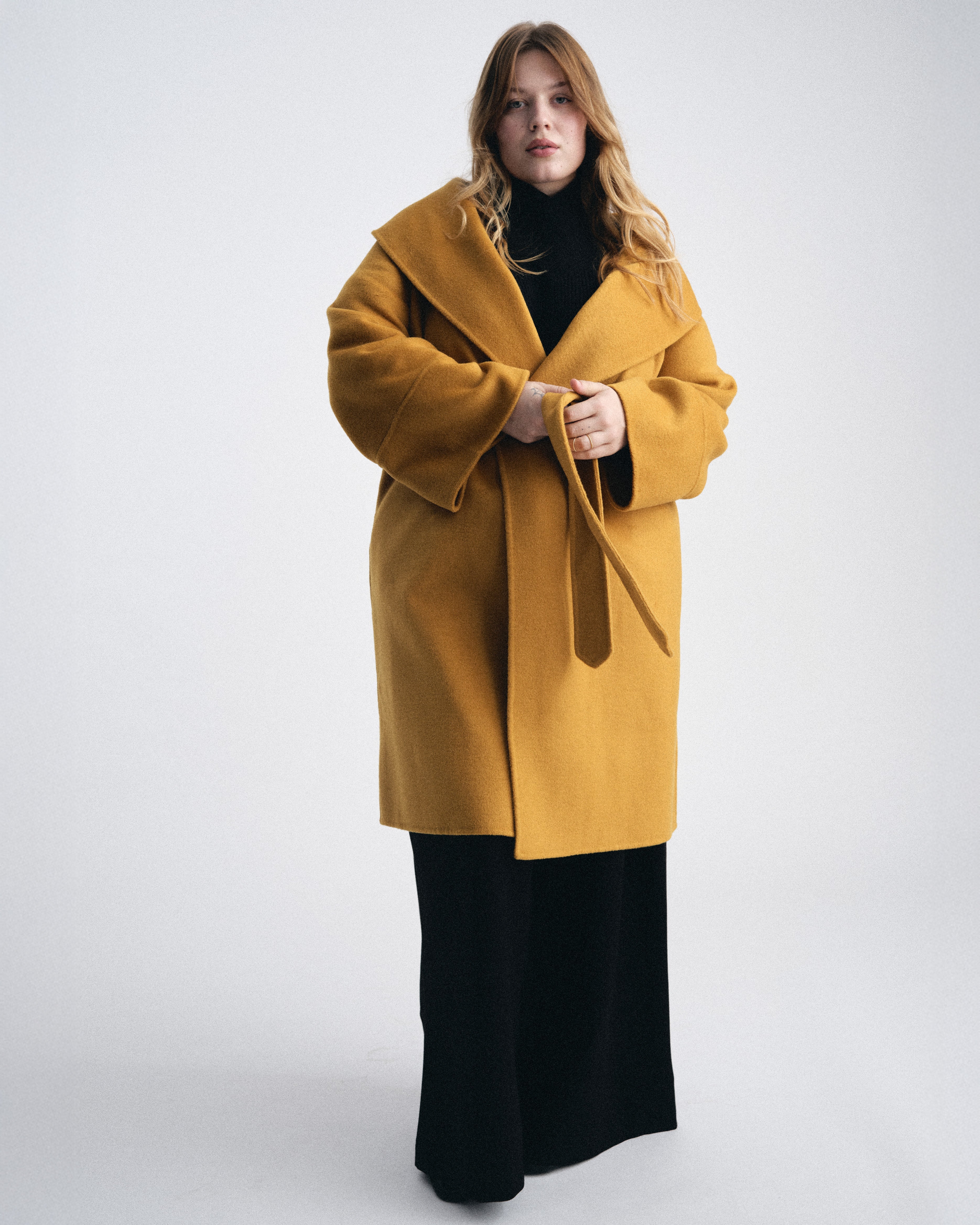 Asha Double Face Wool Coat - Mustard