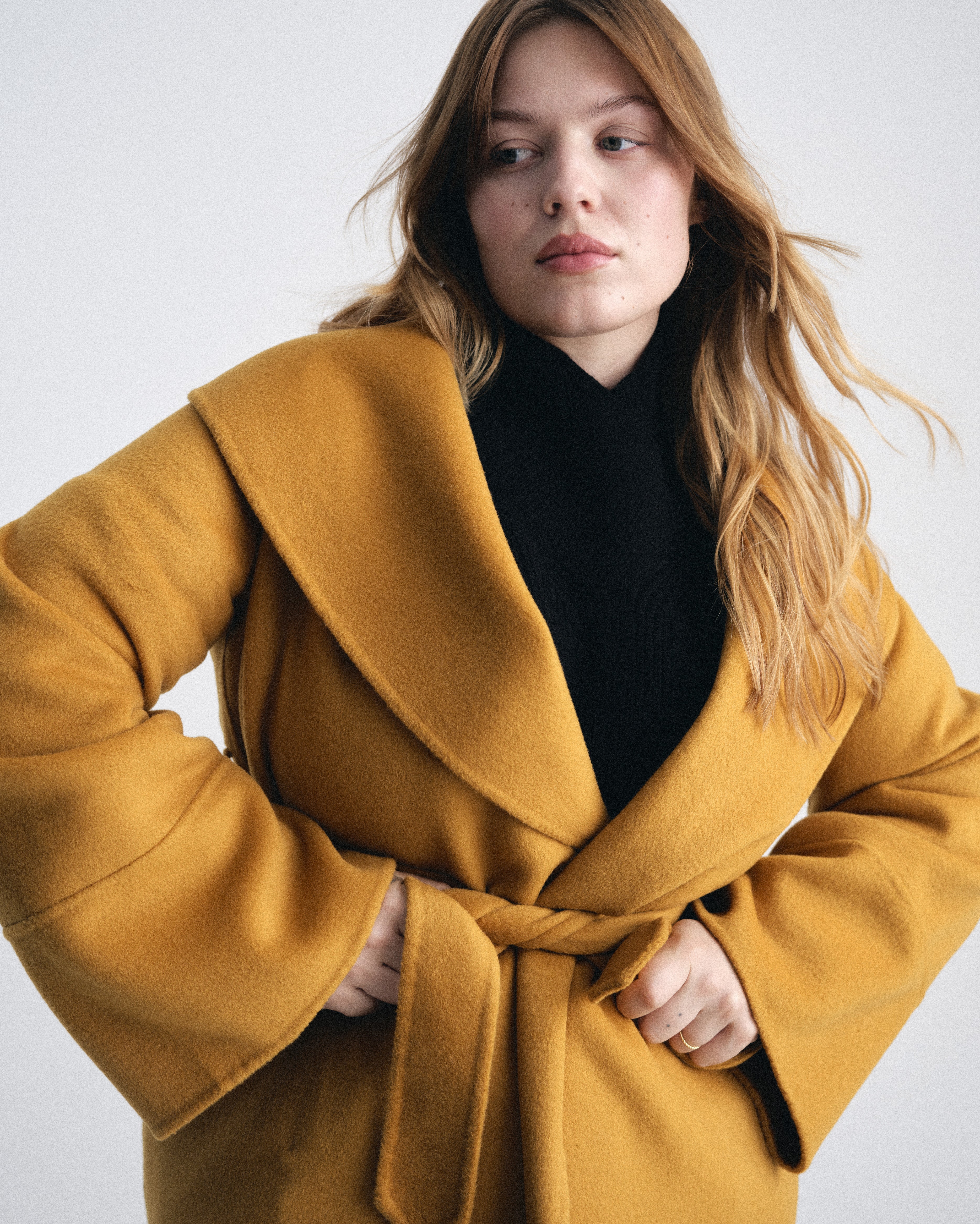 Asha Double Face Wool Coat - Mustard