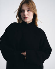 Arly Wrap Neck Sweater - Black