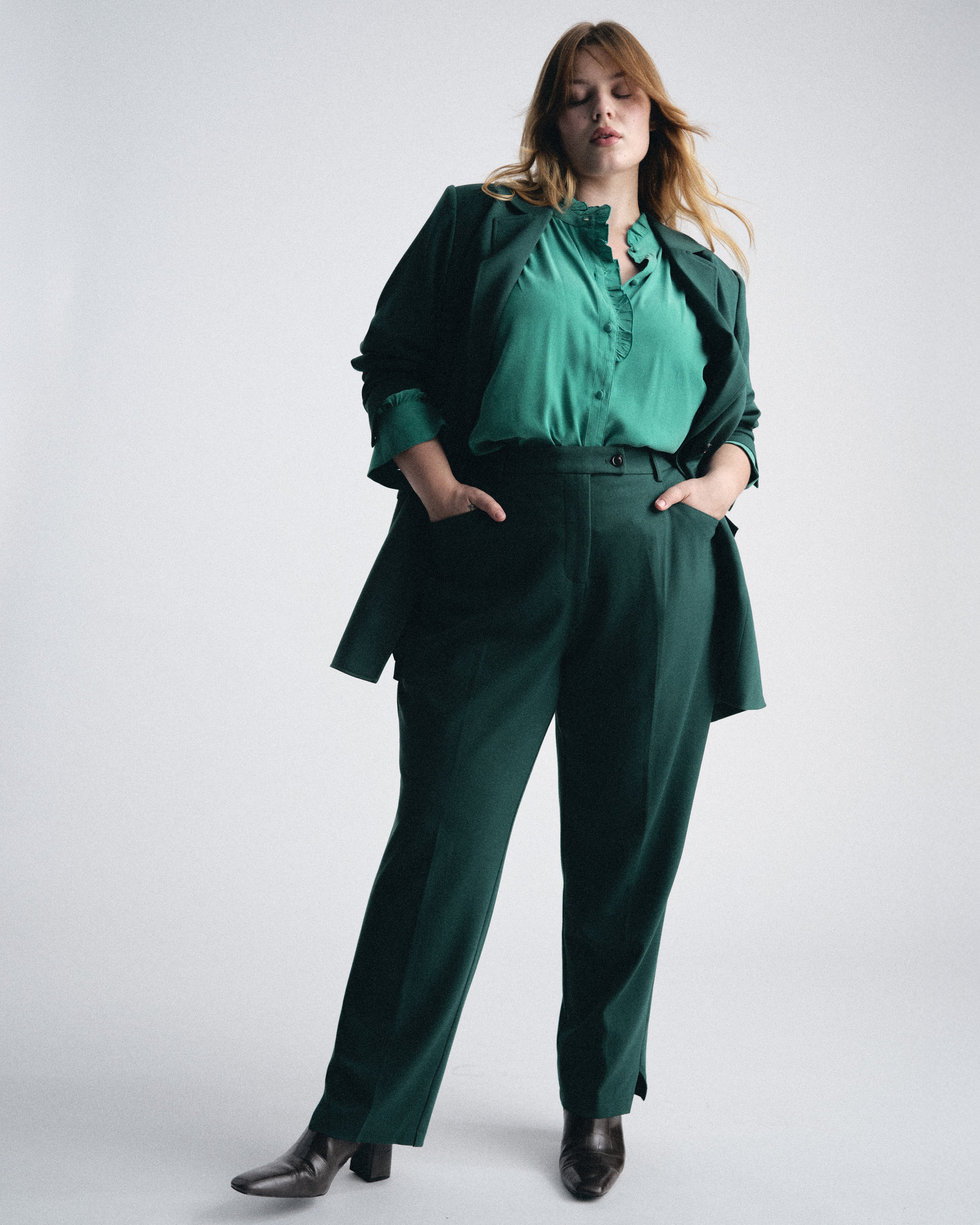 Endora Stretch Cupro Blouse - Green Tourmaline