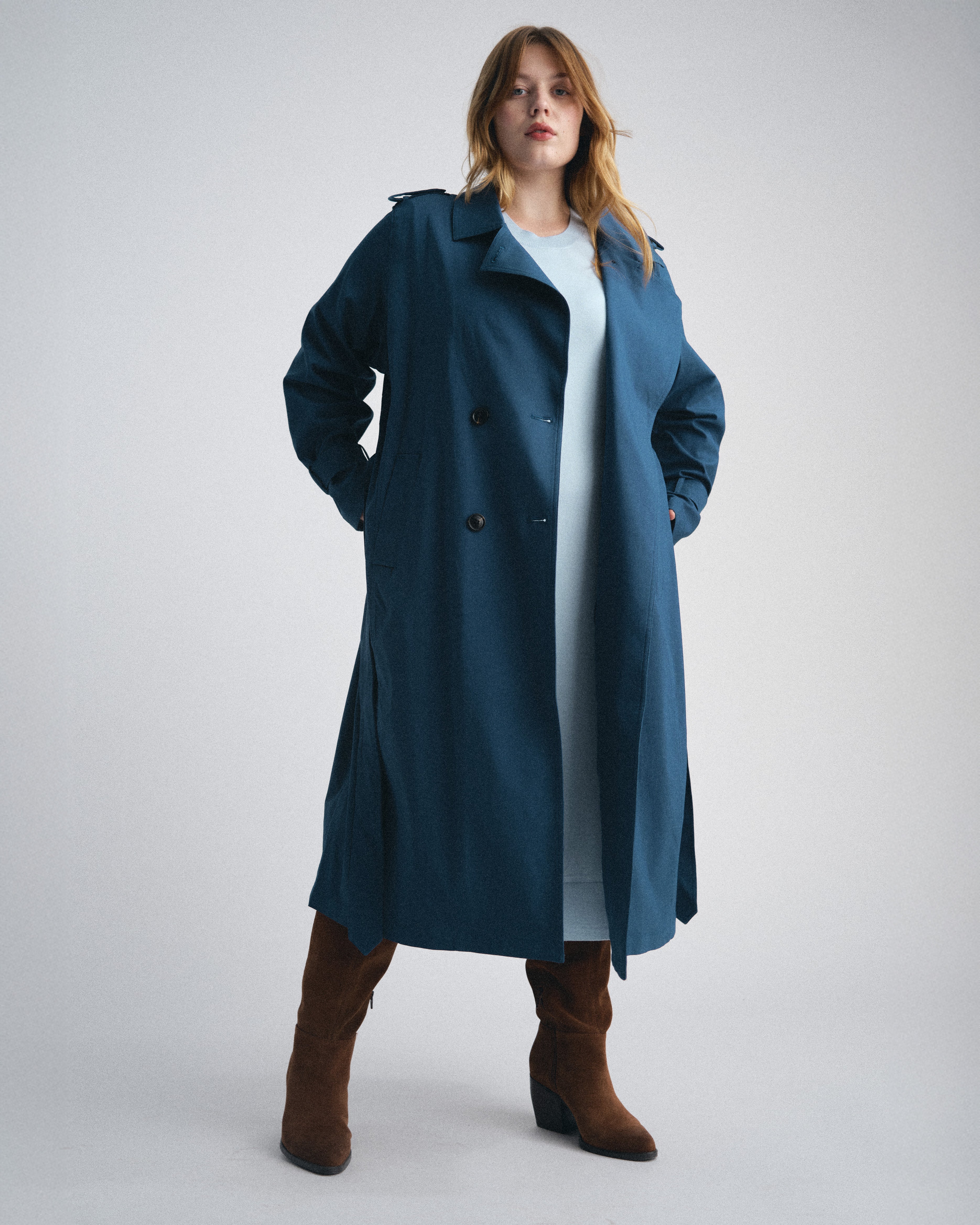 Henning x US Park Soft Trench - Deep Teal