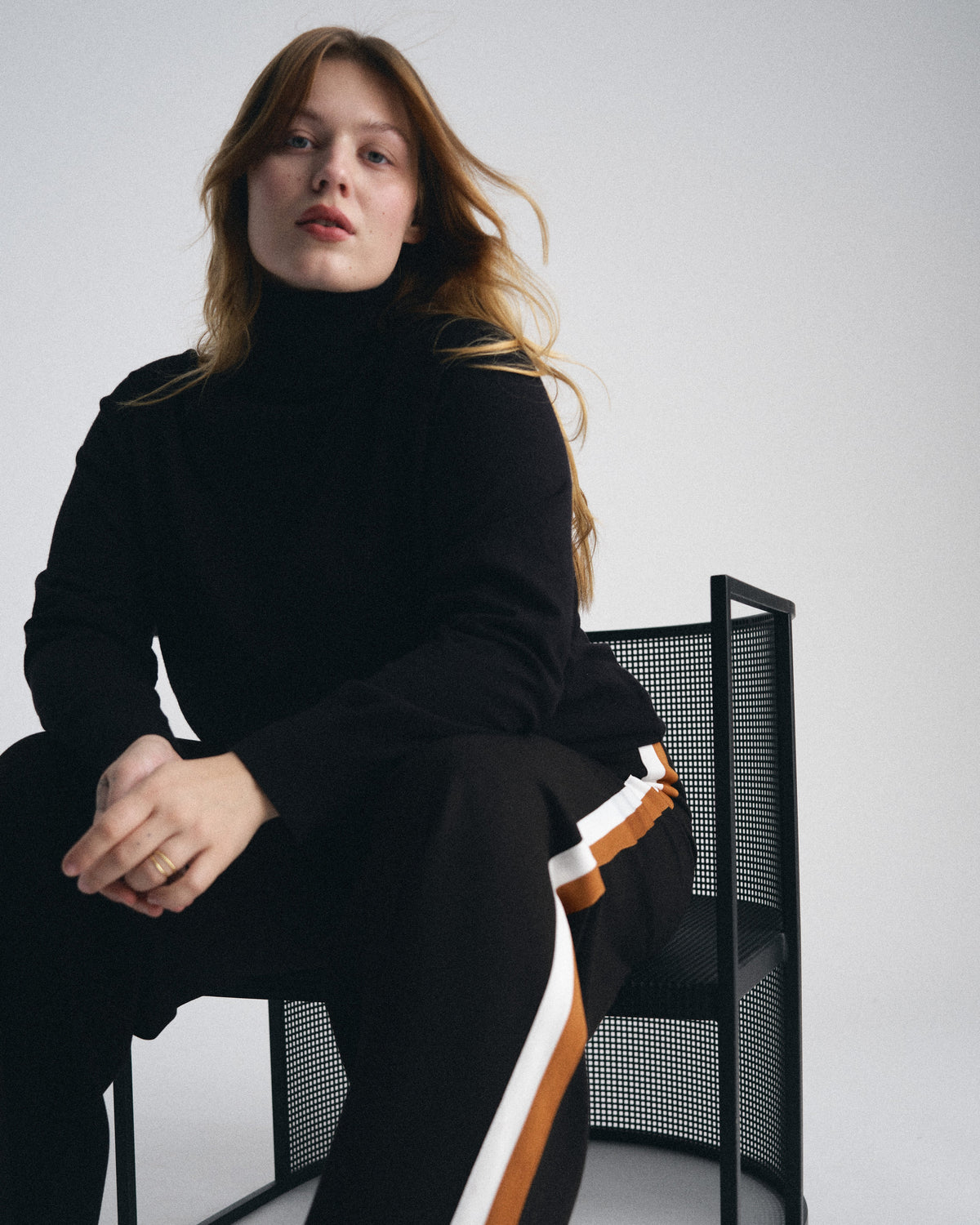 Renee Savvy Fine Knit Raglan Turtleneck - Black