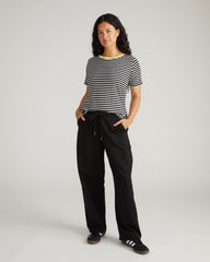 Tee Rex - Black/White Stripe with Reed Trim