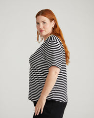 V Rex - Black/White Stripe with Reed Trim
