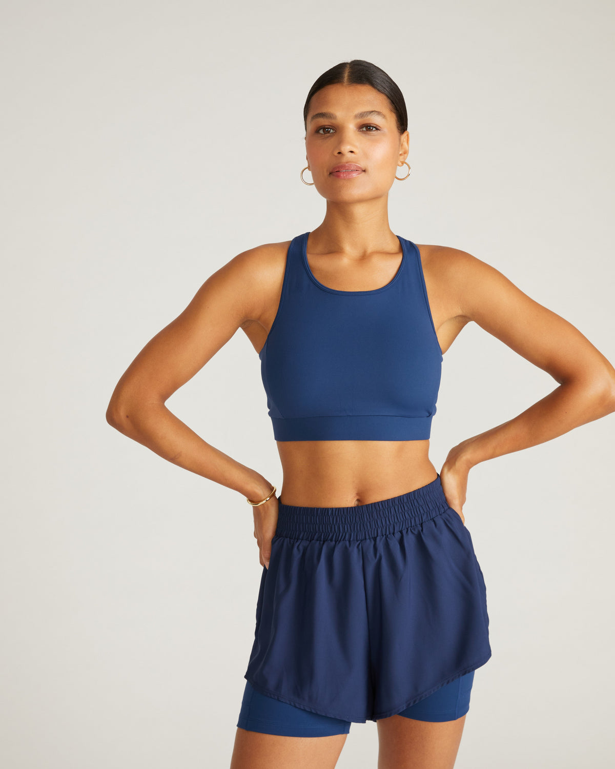 Next-to-Naked Racerback Sports Bra - Pageant Blue