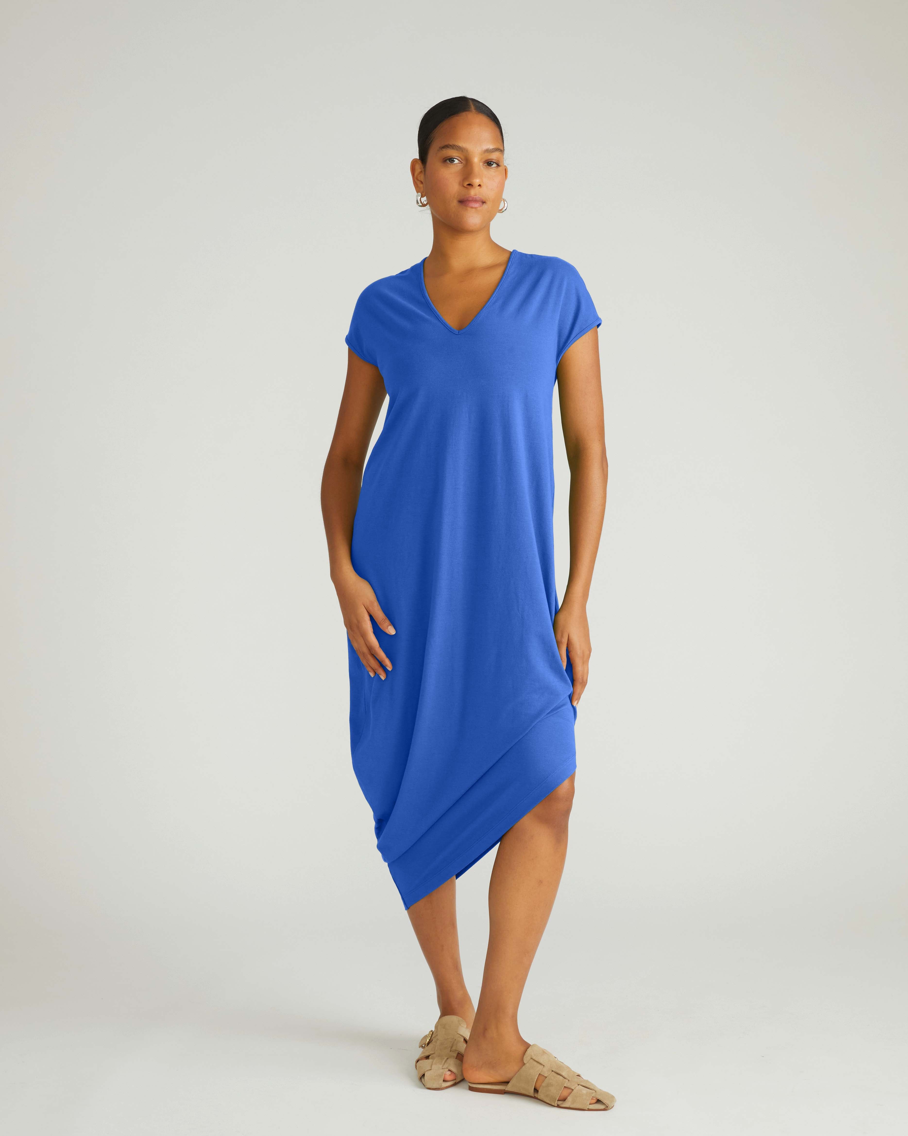 Iconic Geneva V-Neck Dress - Lapis