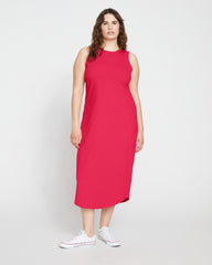 Cai High Neck Tank Dress - Cerise