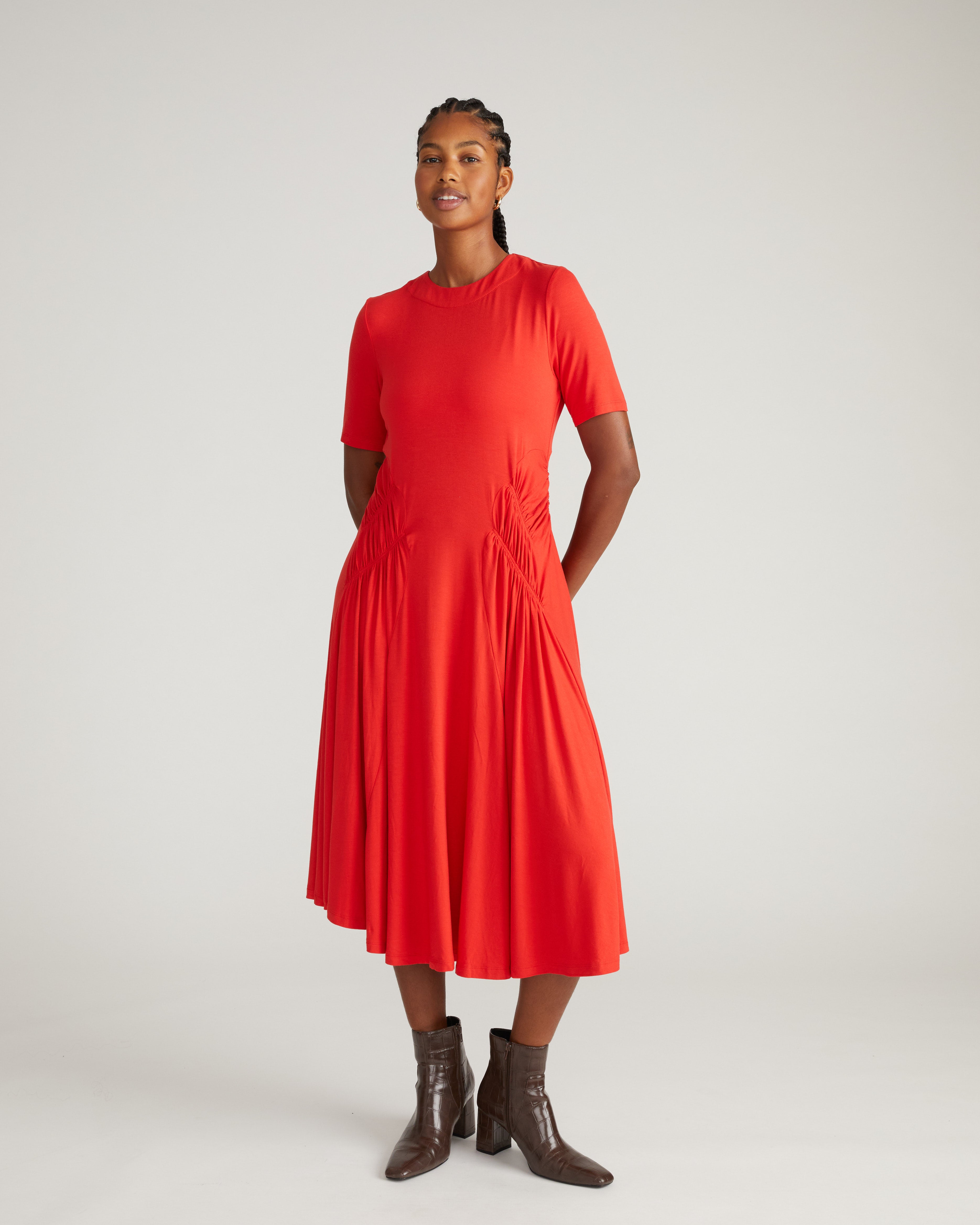 Devi Liquid Jersey Dress - Lipstick