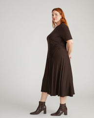 Devi Liquid Jersey Dress - Espresso