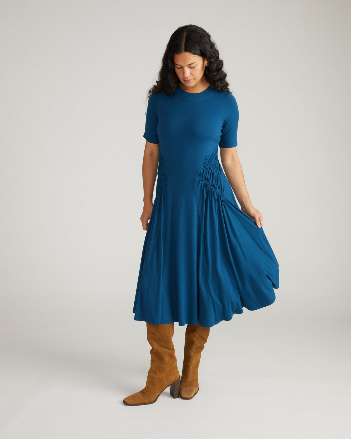 Devi Liquid Jersey Dress - Deep Teal