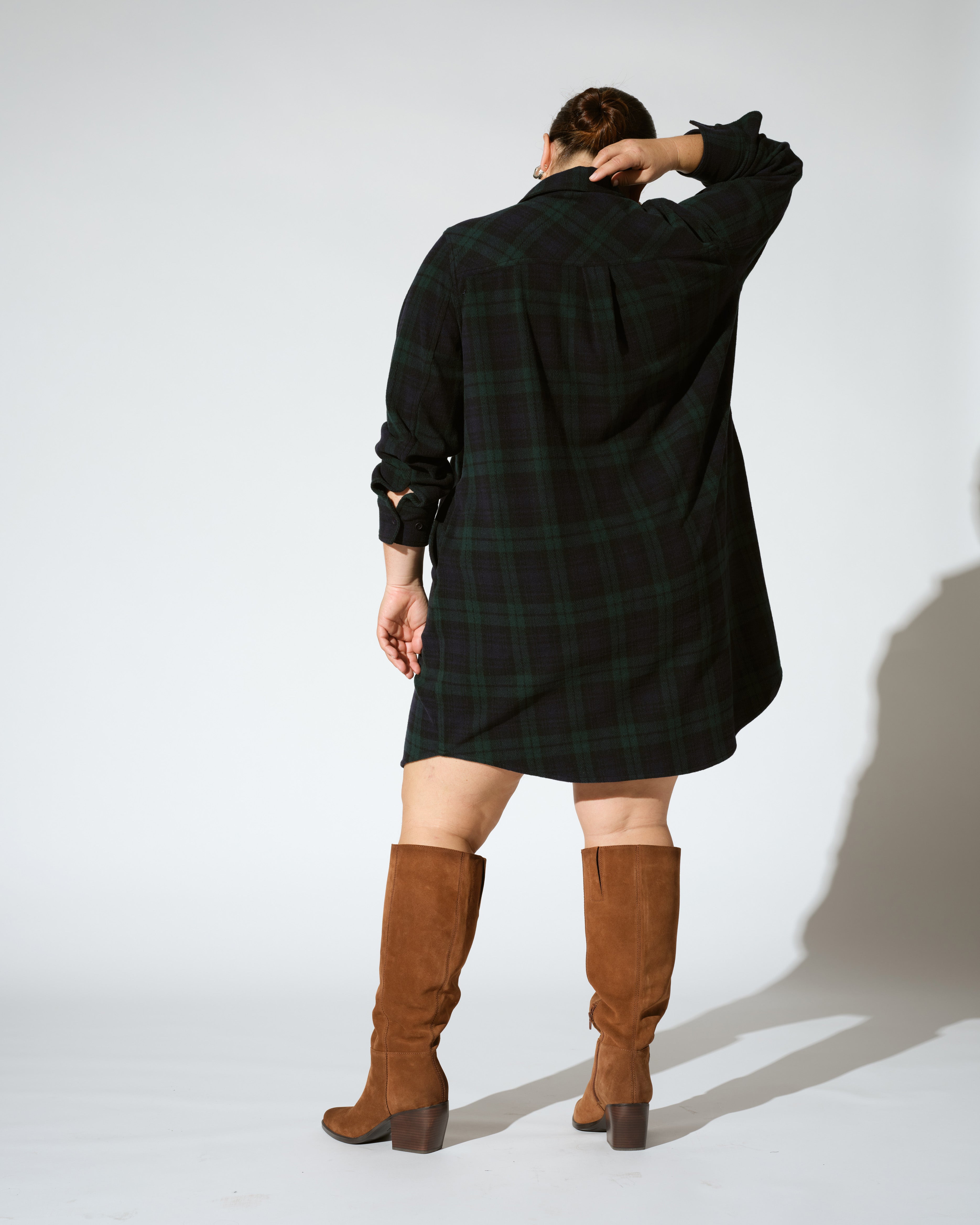 Maine Stretch Flannel Shirtdress - Yosemite Plaid
