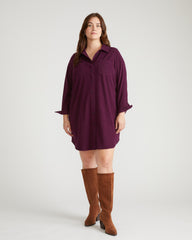 Maine Stretch Flannel Shirtdress - Gamay