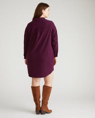 Maine Stretch Flannel Shirtdress - Gamay