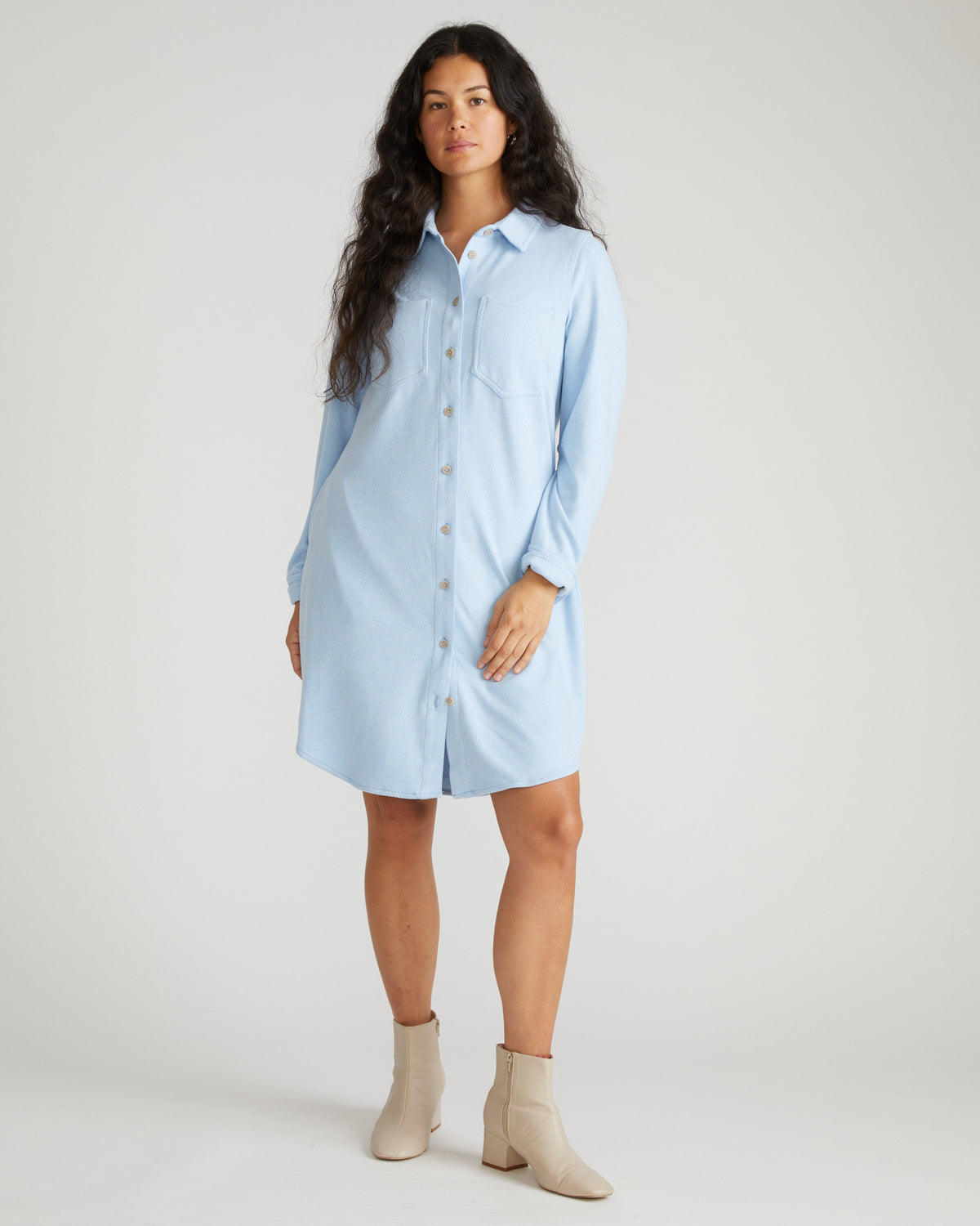 Maine Stretch Flannel Shirtdress - Battenberg Twill