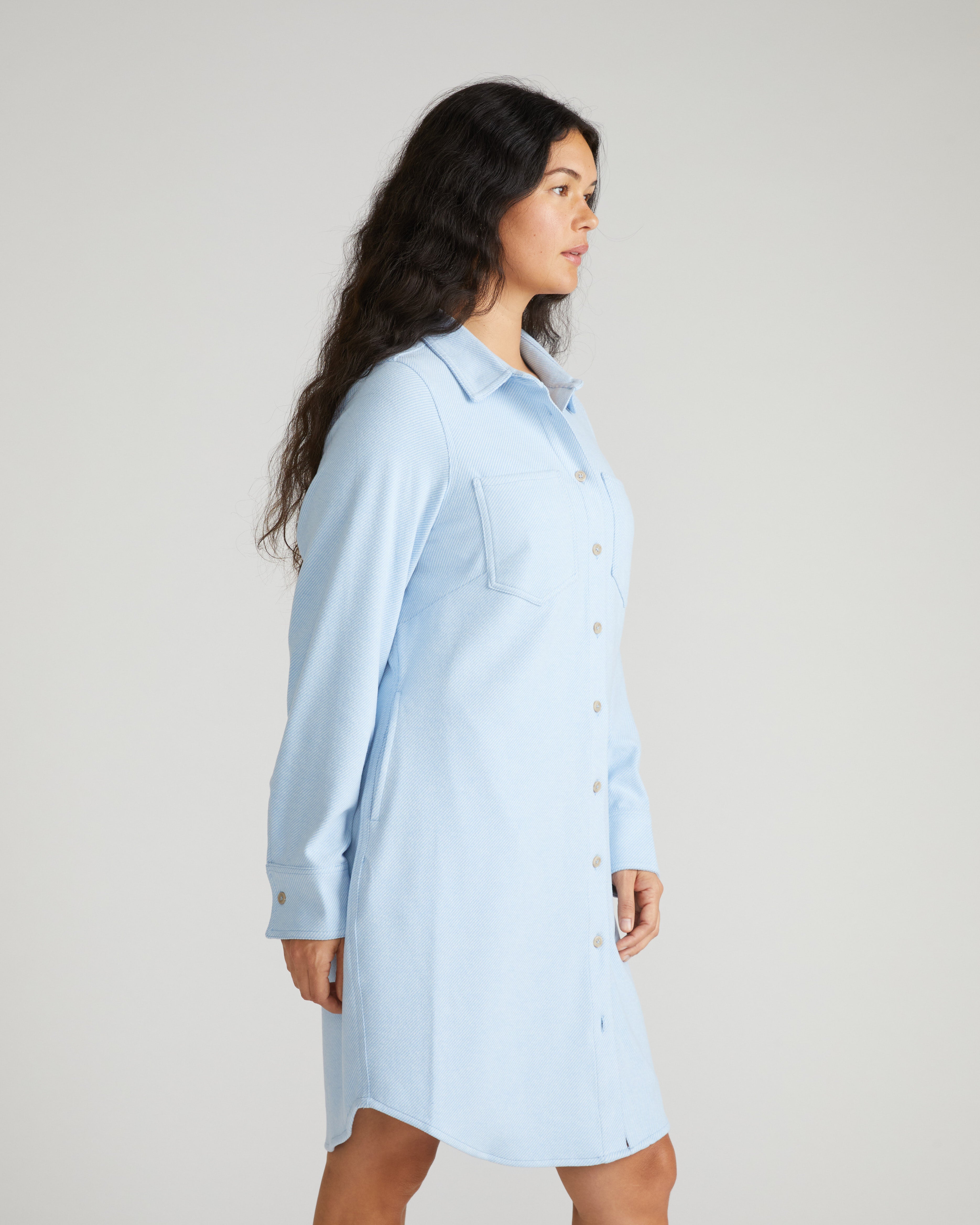Maine Stretch Flannel Shirtdress - Battenberg Twill