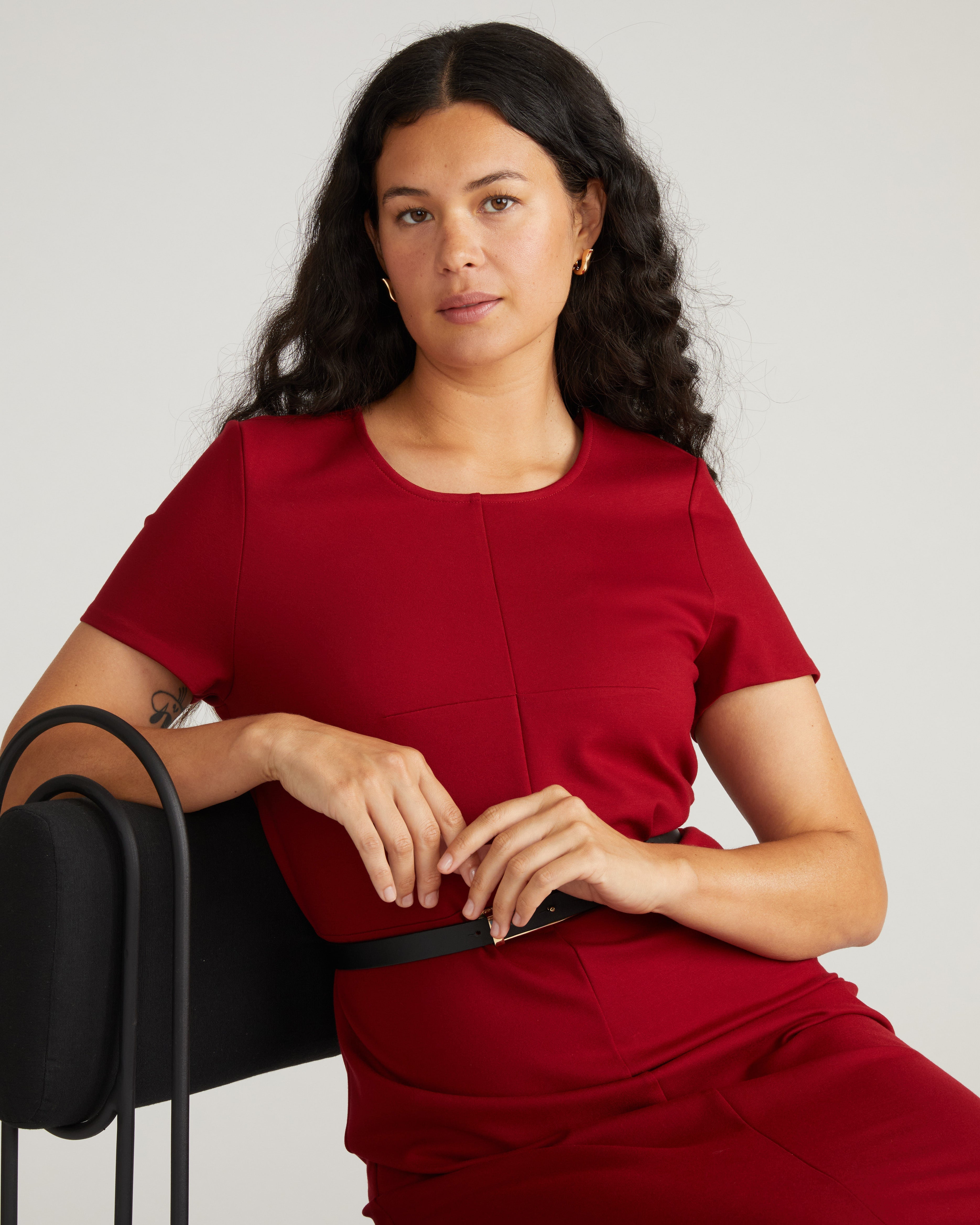 Executive Ponte Dress - Garnet
