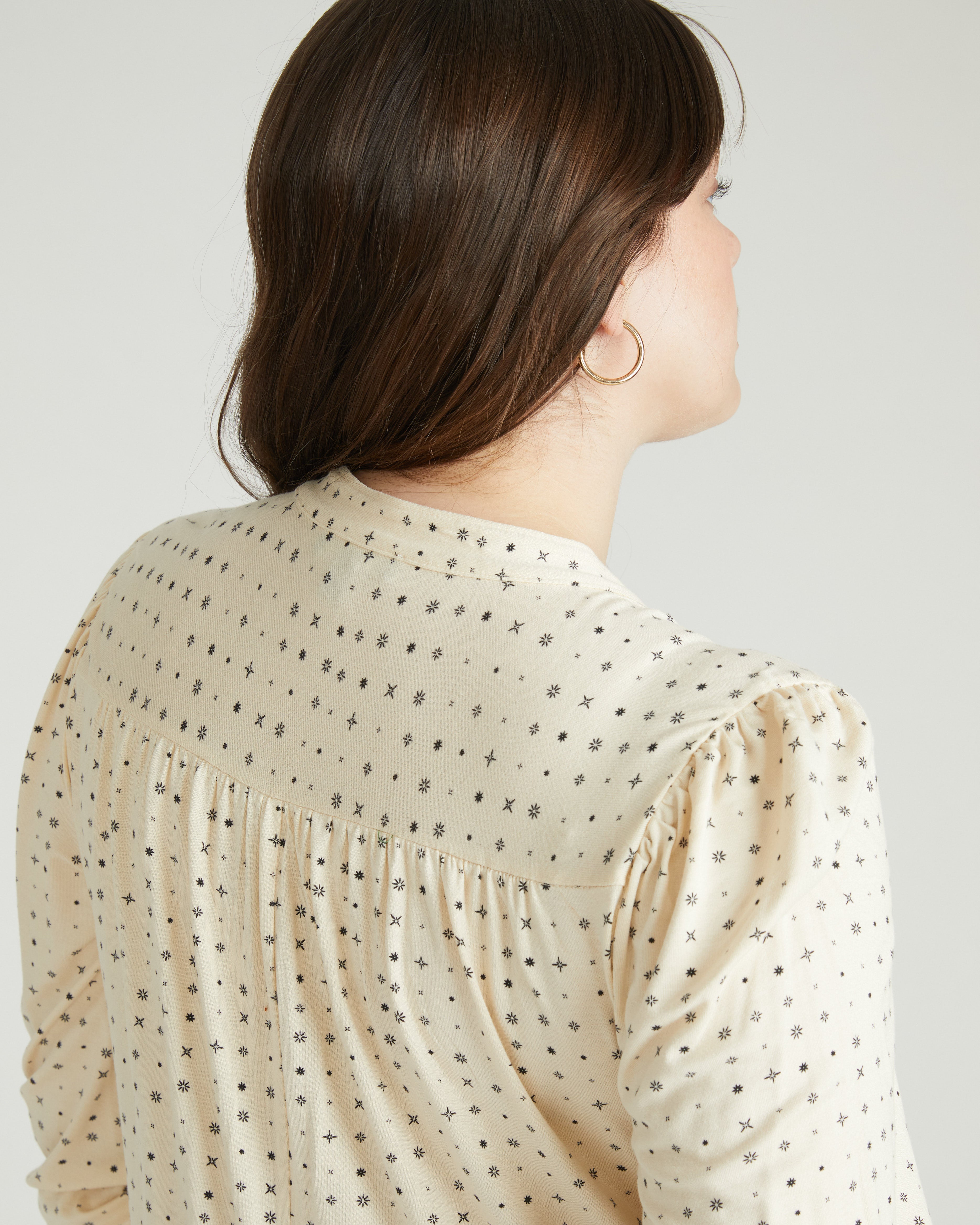 Gramercy Liquid Jersey Dress - Galactic Print in Ecru