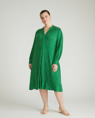 Gramercy Liquid Jersey Dress - Galactic Print in Green