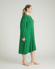 Gramercy Liquid Jersey Dress - Galactic Print in Green