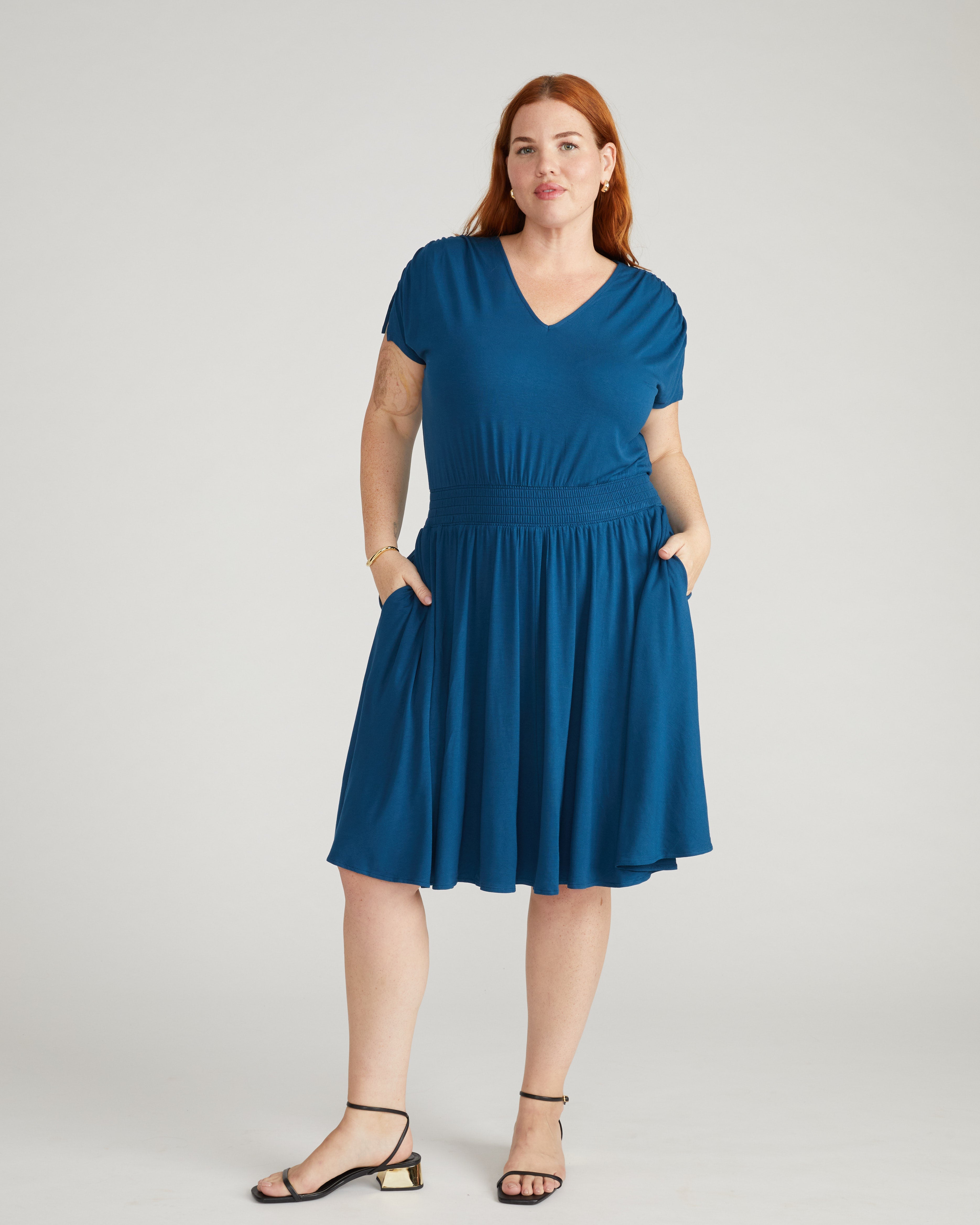 Minetta Liquid Jersey Dress - Deep Teal