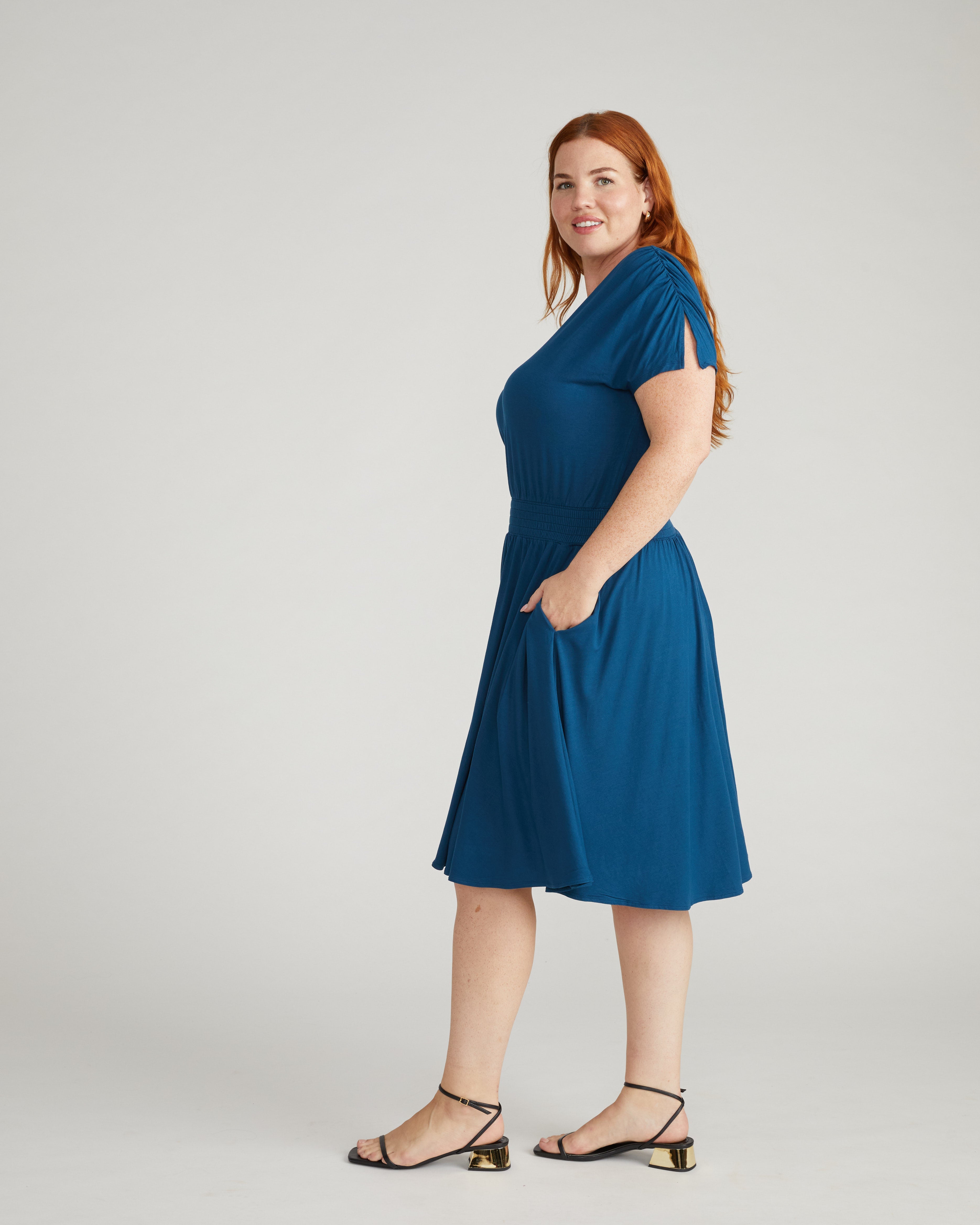 Minetta Liquid Jersey Dress - Deep Teal