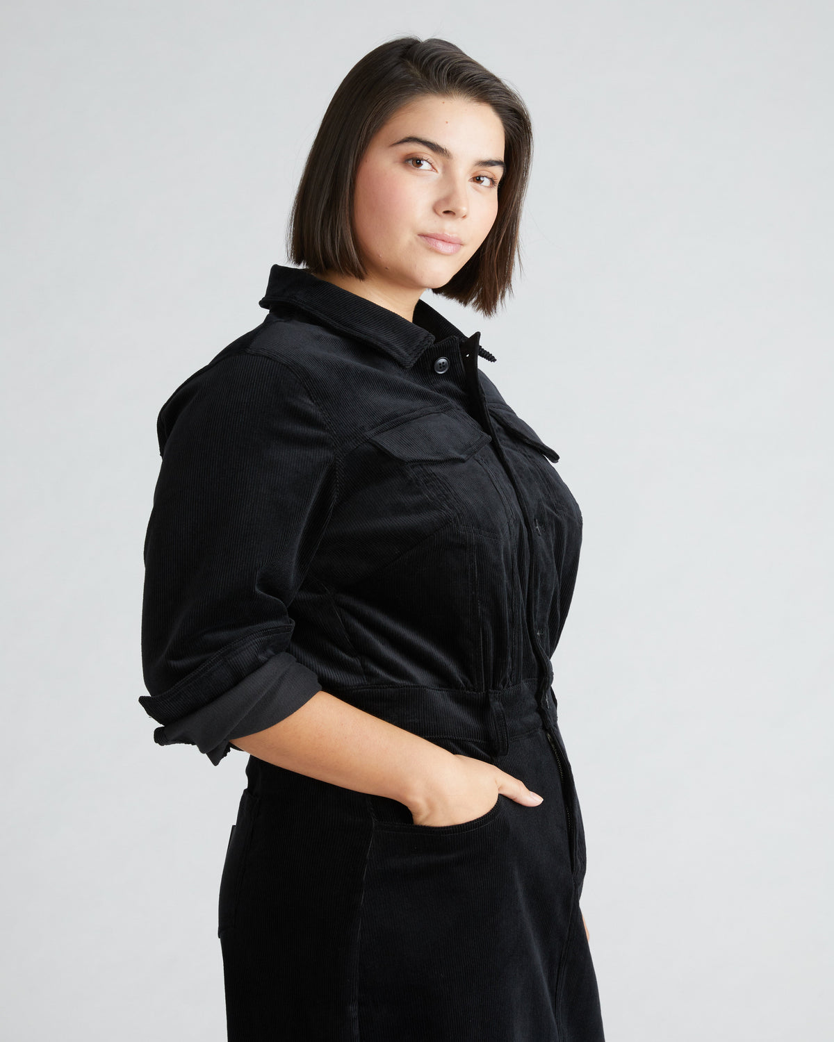 Dakota Corduroy Dress - Black