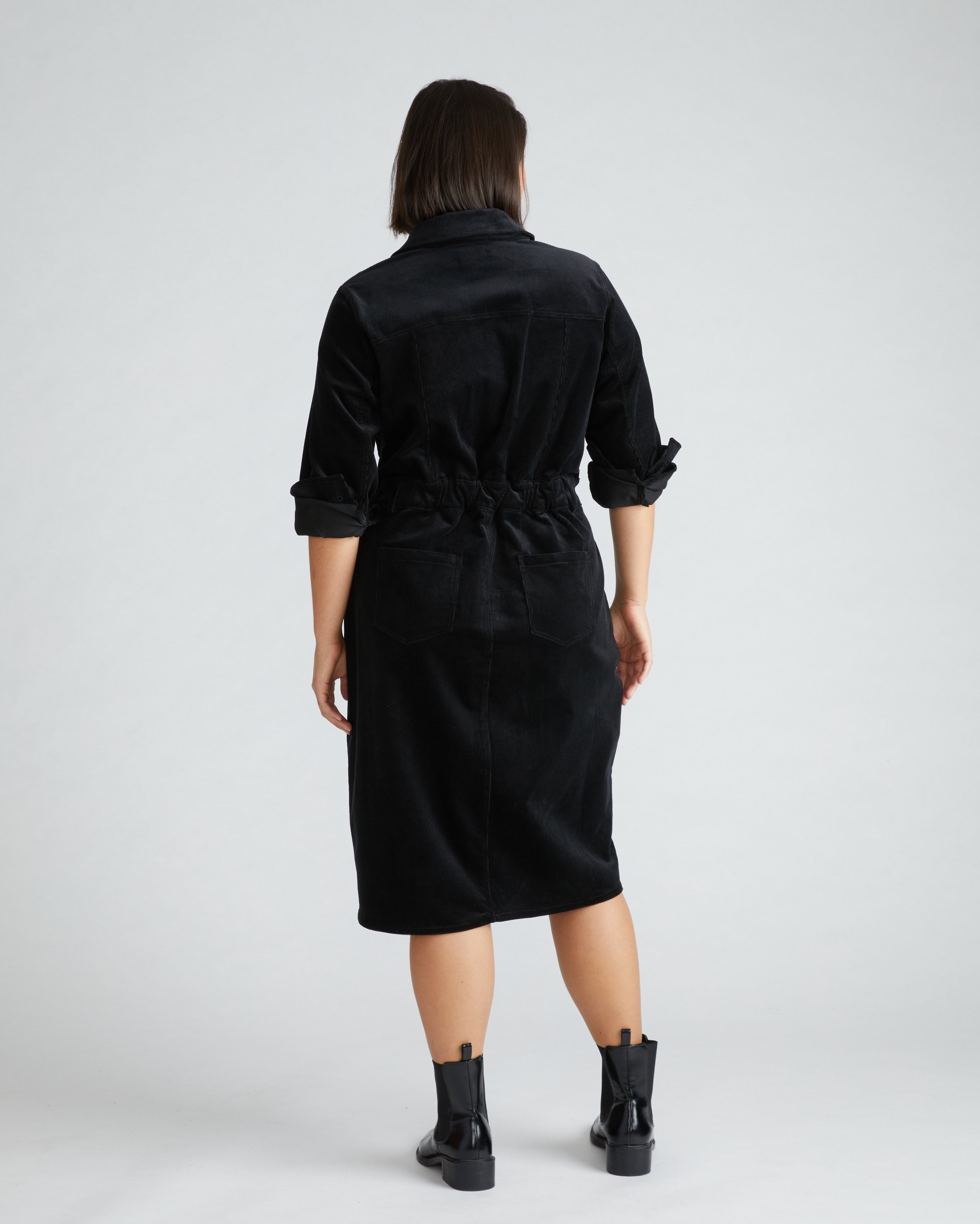Dakota Corduroy Dress - Black