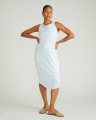 Romera Ribbed Dress - Clear Sky/White Stripe