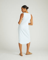 Romera Ribbed Dress - Clear Sky/White Stripe