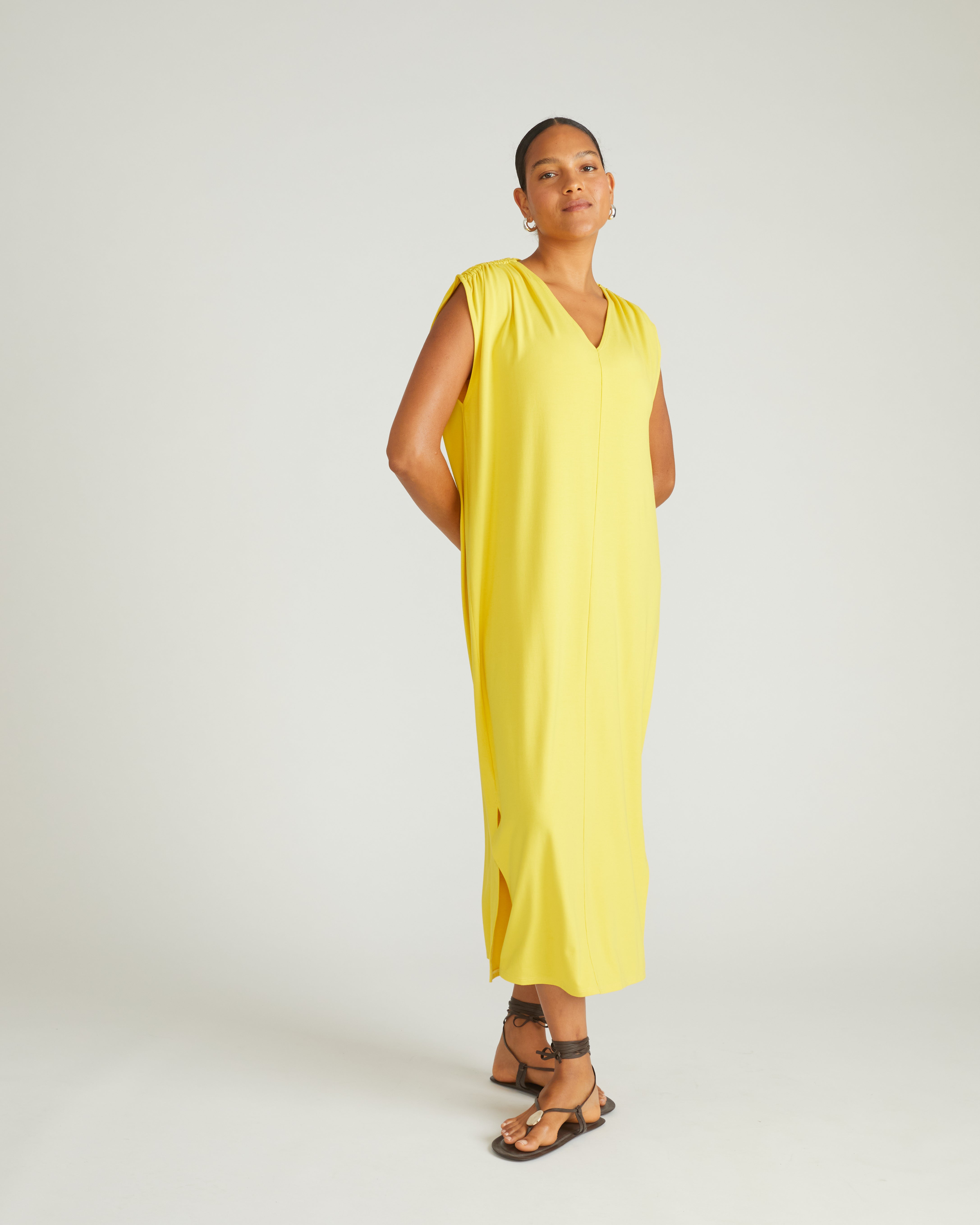 Kris Divine Jersey Kaftan - Yellow