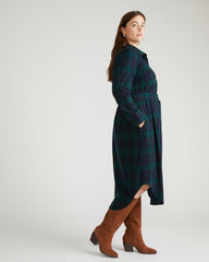Morgan Belted Stretch Flannel Shirtdress - Yosemite Plaid