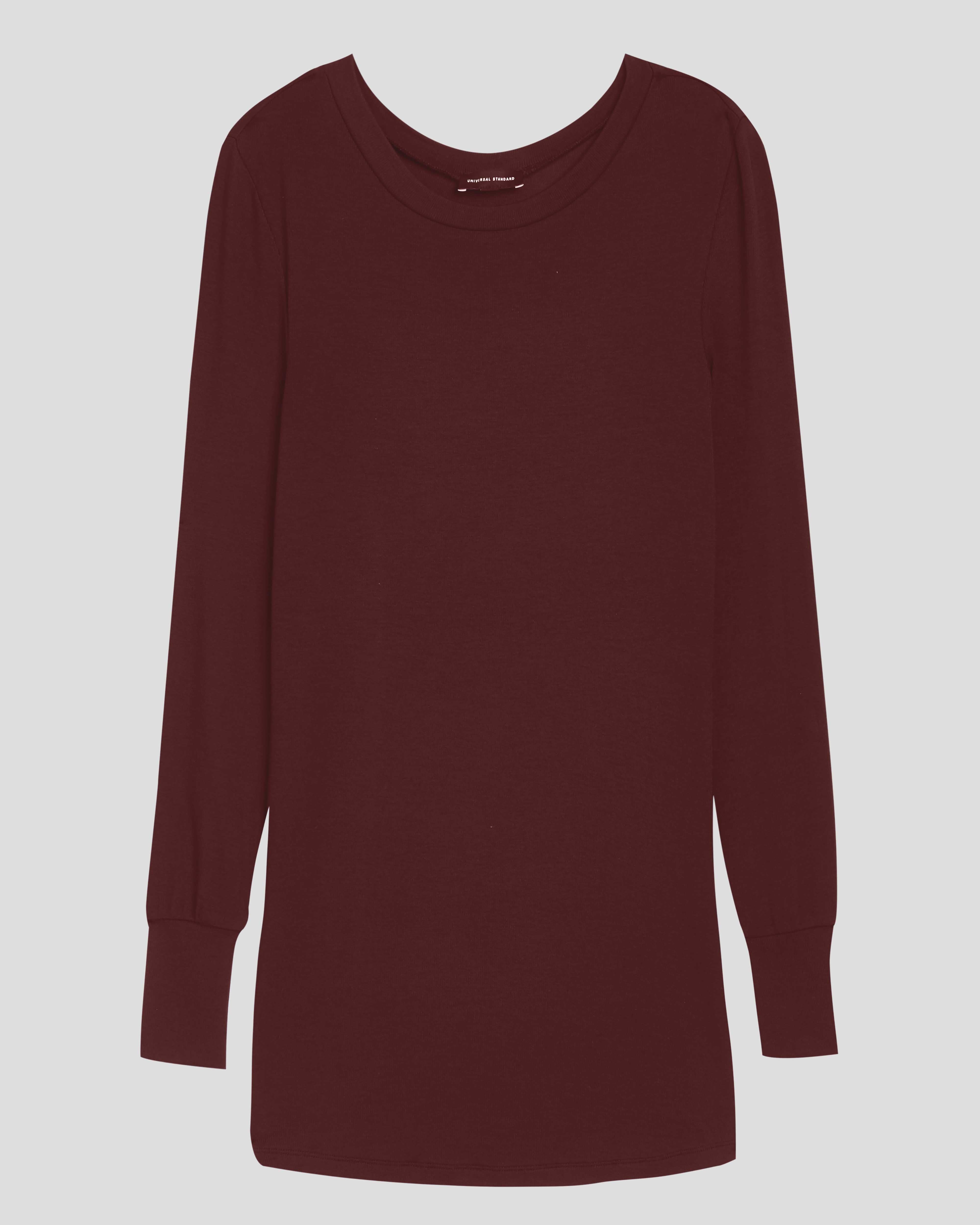 Foundation Long Sleeve Crew Neck Tee - Black Cherry