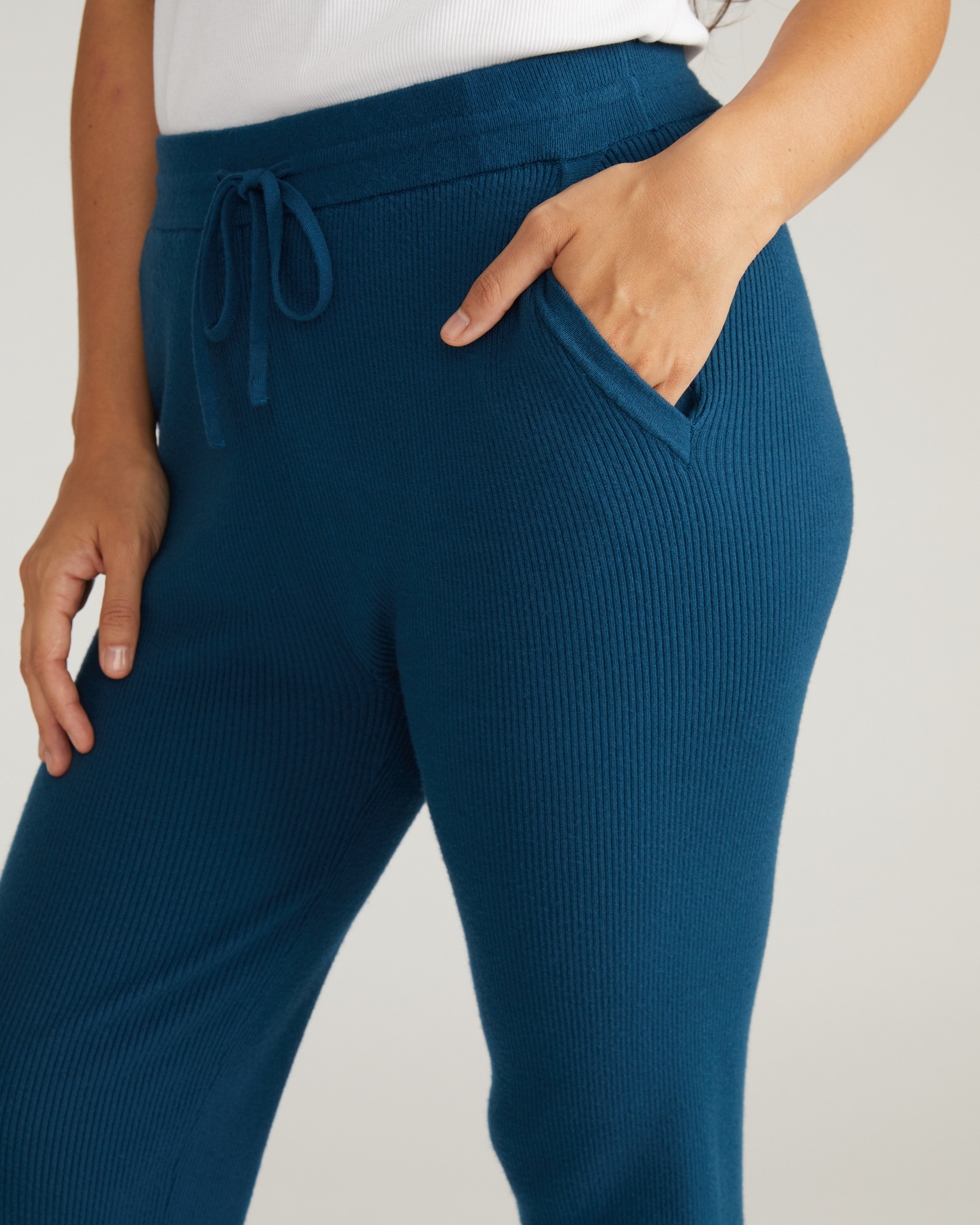 Knitted Mila Lounge Pants - Deep Teal