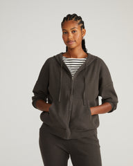Knitted Mila Zip Hoodie - Graphite